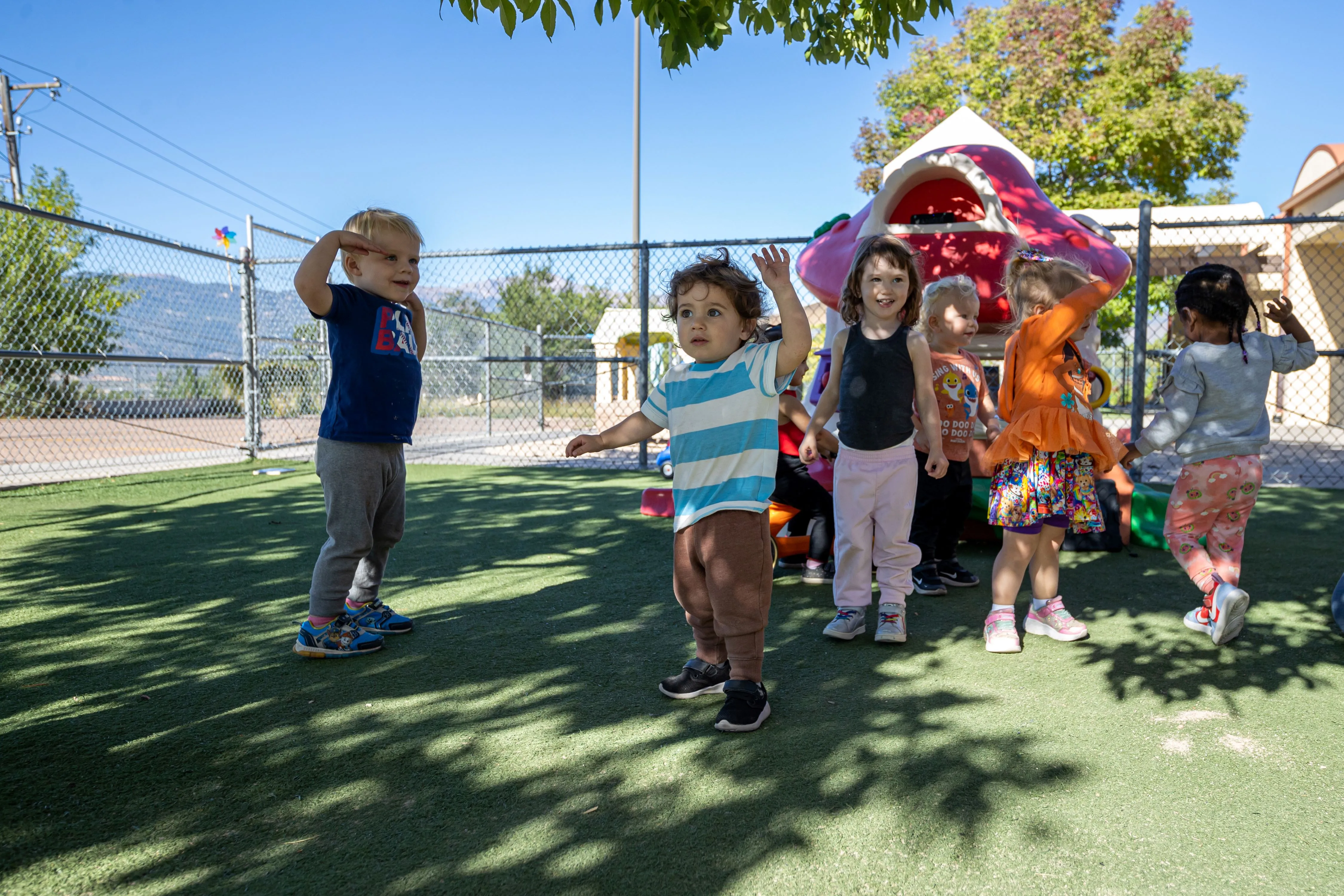 Kids playing on the playground